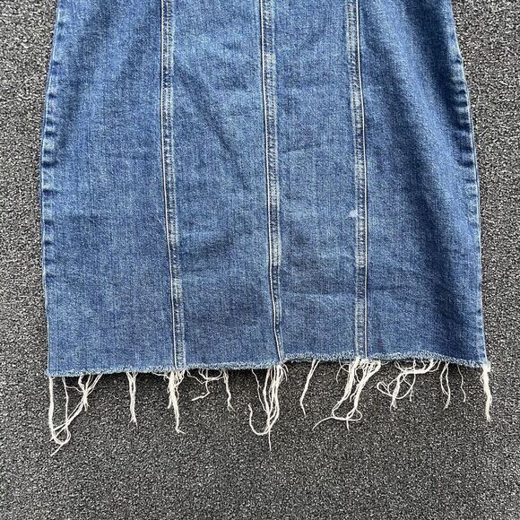 Reformation Marilyn Denim Blue Sleeveless Mini Dress Zip Up Size 10 - Picture 2 of 11